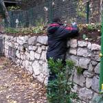 Volontari ospiti della residenza Fersina collaborano alla realizzazione del parco cani