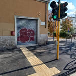 Marciapiede incrocio via Dei Mille viale Rovereto