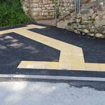 Attraversamento pedonale senza barriere, connessione con l'accesso del giardino F.lli Bernardi