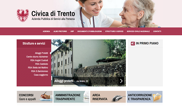 Videata homepage Civica di Trento Videata homepage Civica di Trento
