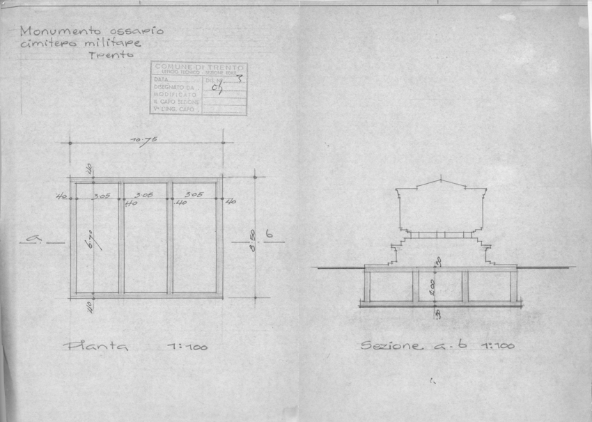Cimitero Militare Trento - Disegno Monumento Ossario