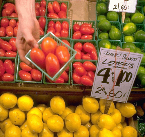 Prodotti ortofrutticoli al mercato