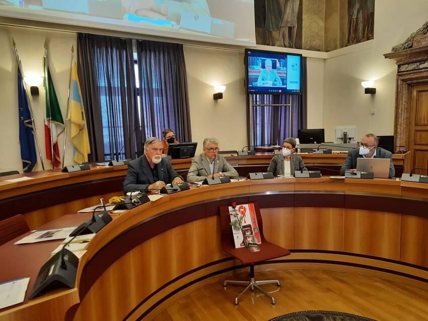 Un momento della conferenza stampa